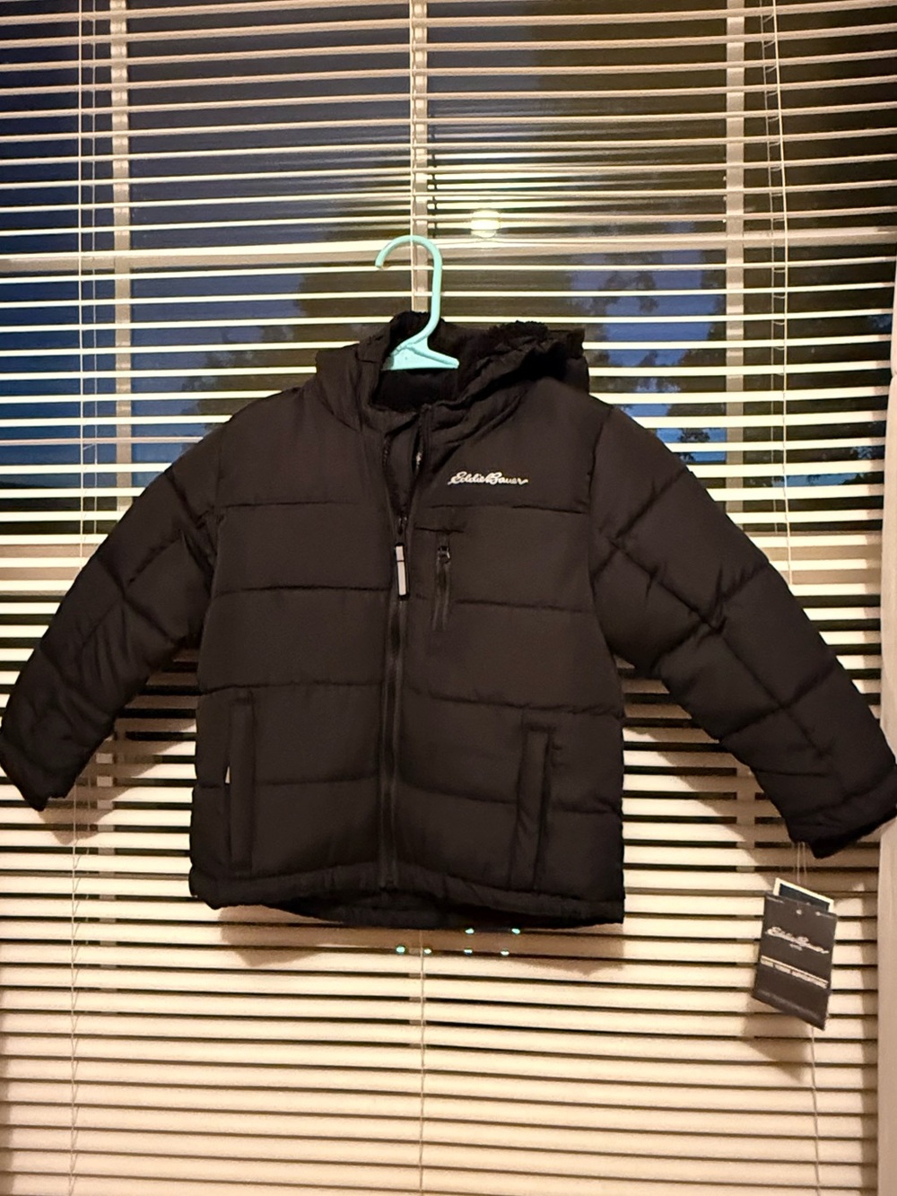 Brand new- Eddie Bauer Kids Black Hooded Puffer Jacket